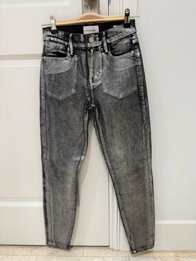 Frame Denim Women's silver Metallic Jeans size 23